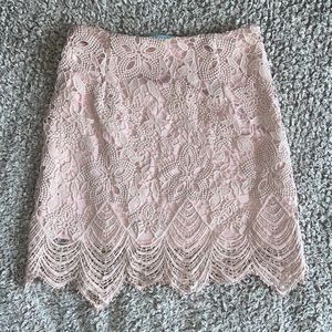 Lace light pink skirt